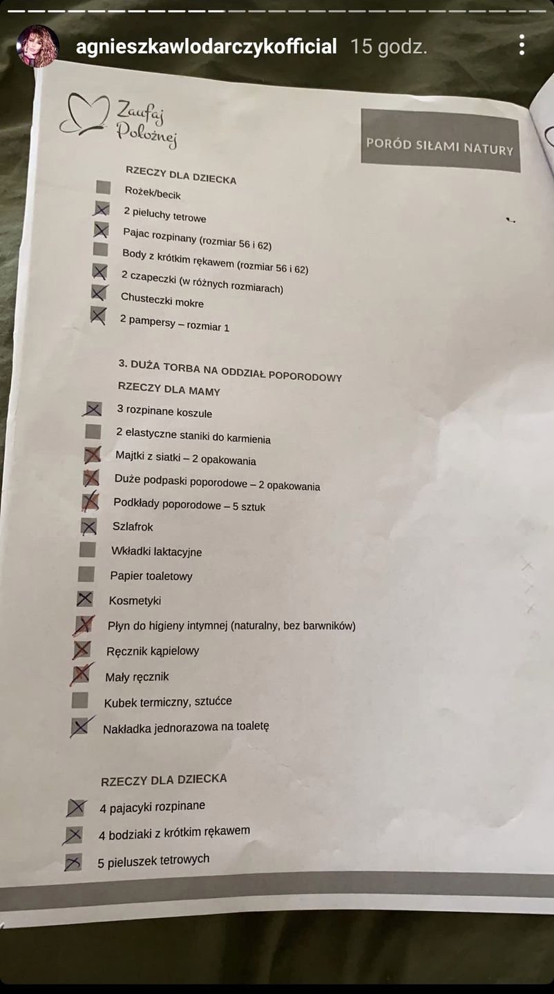 Agnieszka Włodarczyk spakowała się na porodówkę