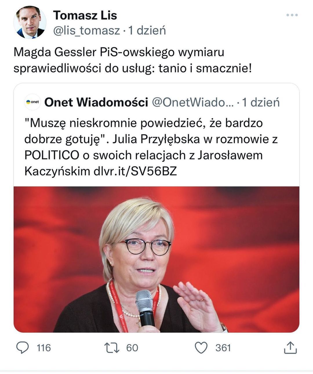 Magda Gessler beszta Tomasza Lisa