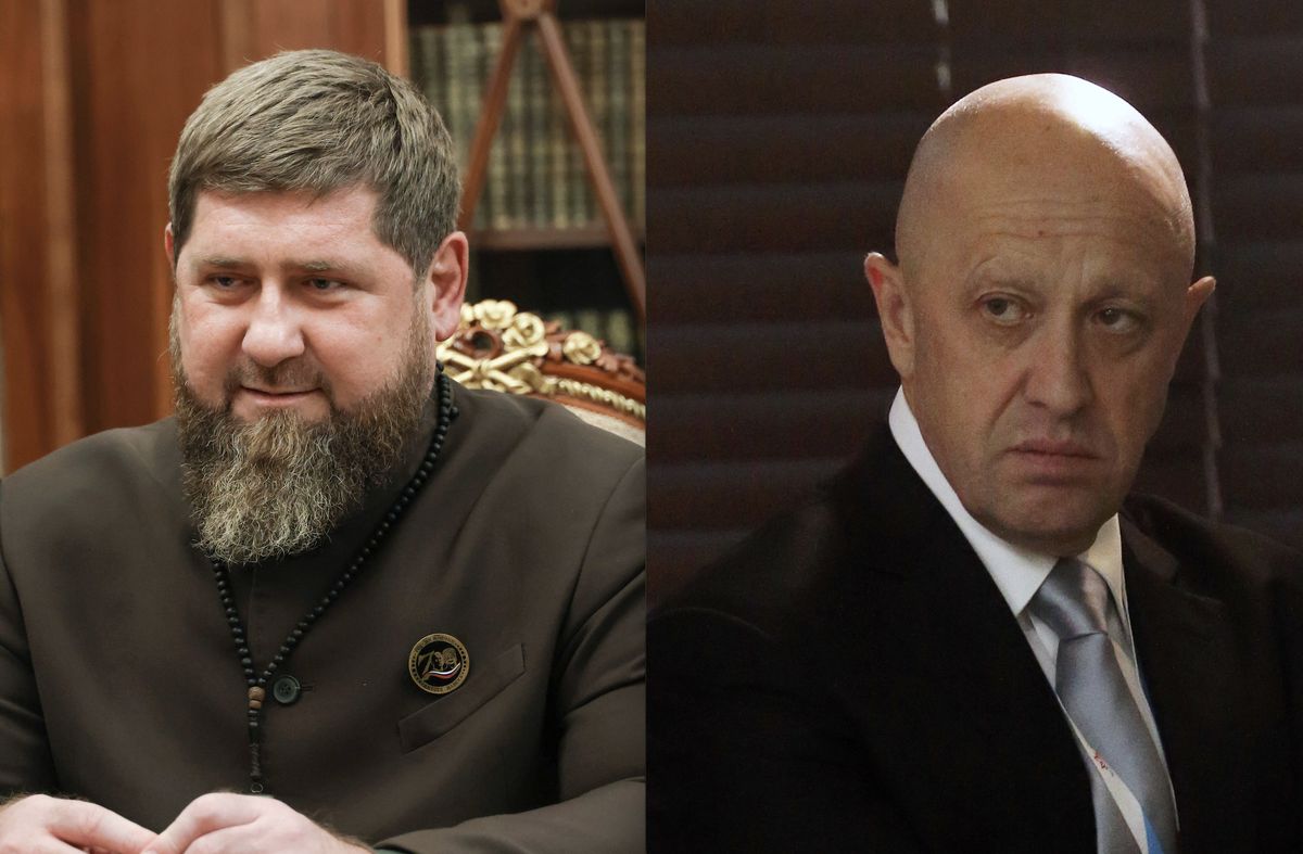 Przywódca czeczeńskich oddziałów Ramzan Kadyrow i dowódca grupy Wagnera Jewgienij Prigożyn