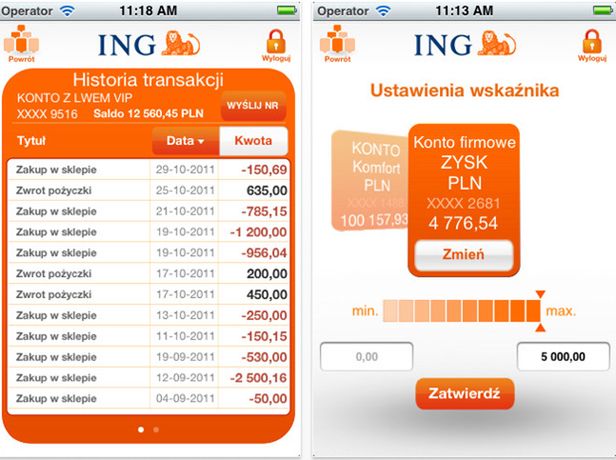 ING Bank Śląski na iPhonie 2