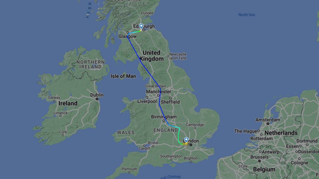 Trasa ostatniego lotu królowej brytyjskiej
