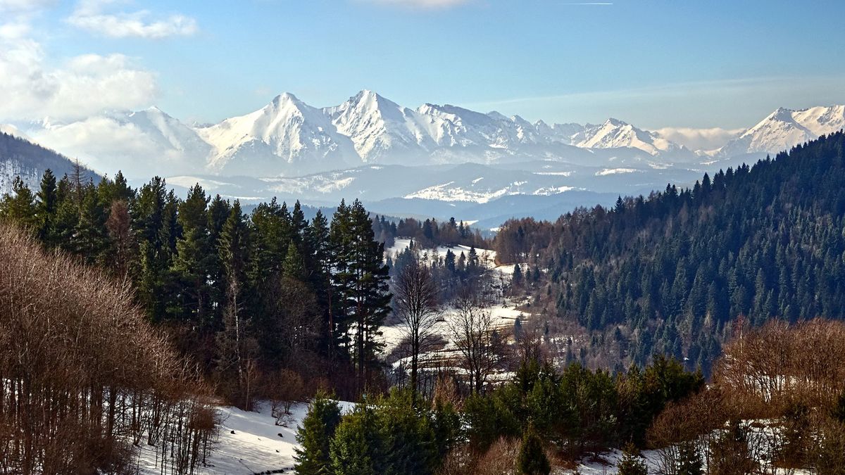 tatry zima gory zolty snieg