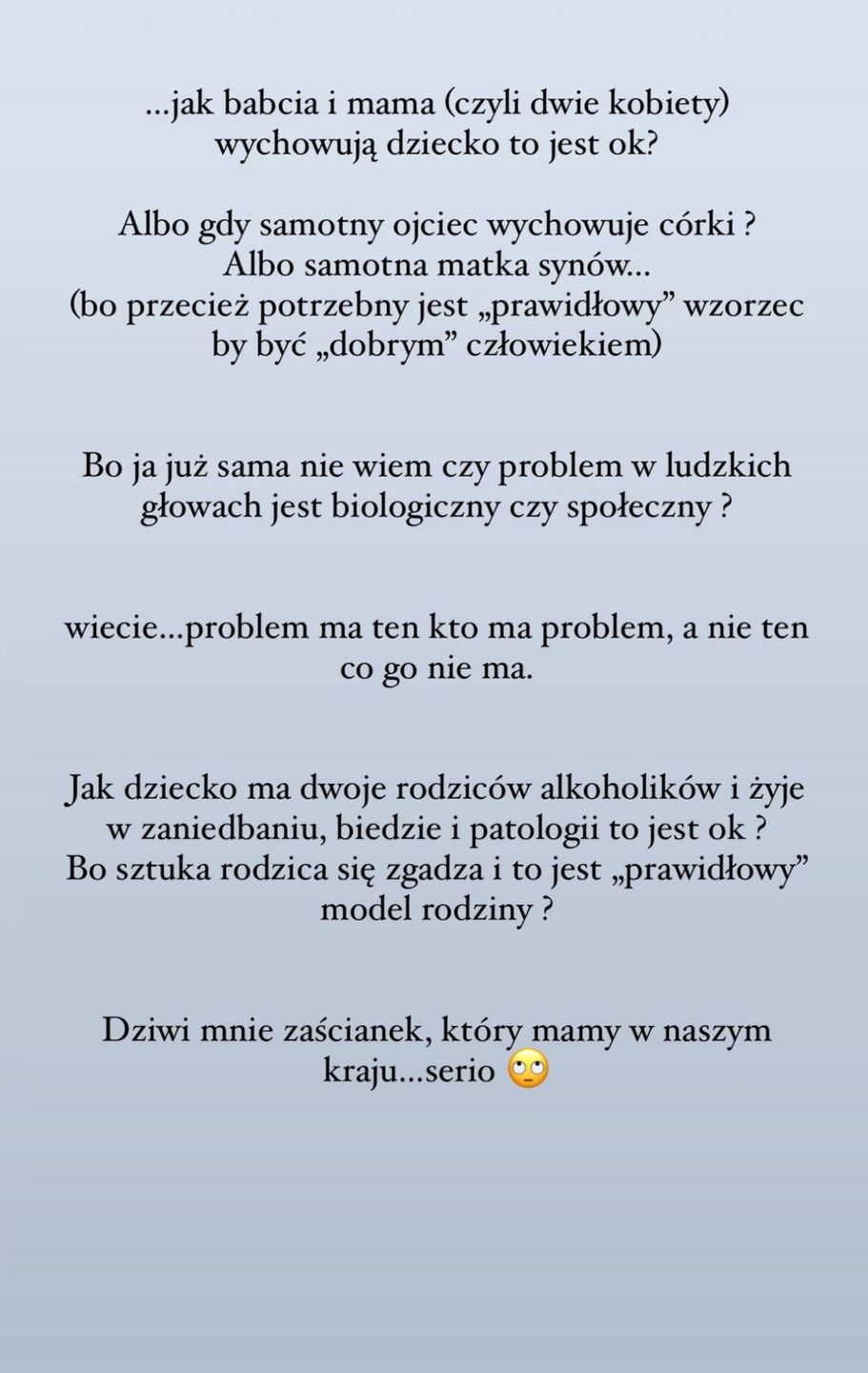Blanka Lipińska o adopcji dzieci przez pary jednopłciowe 