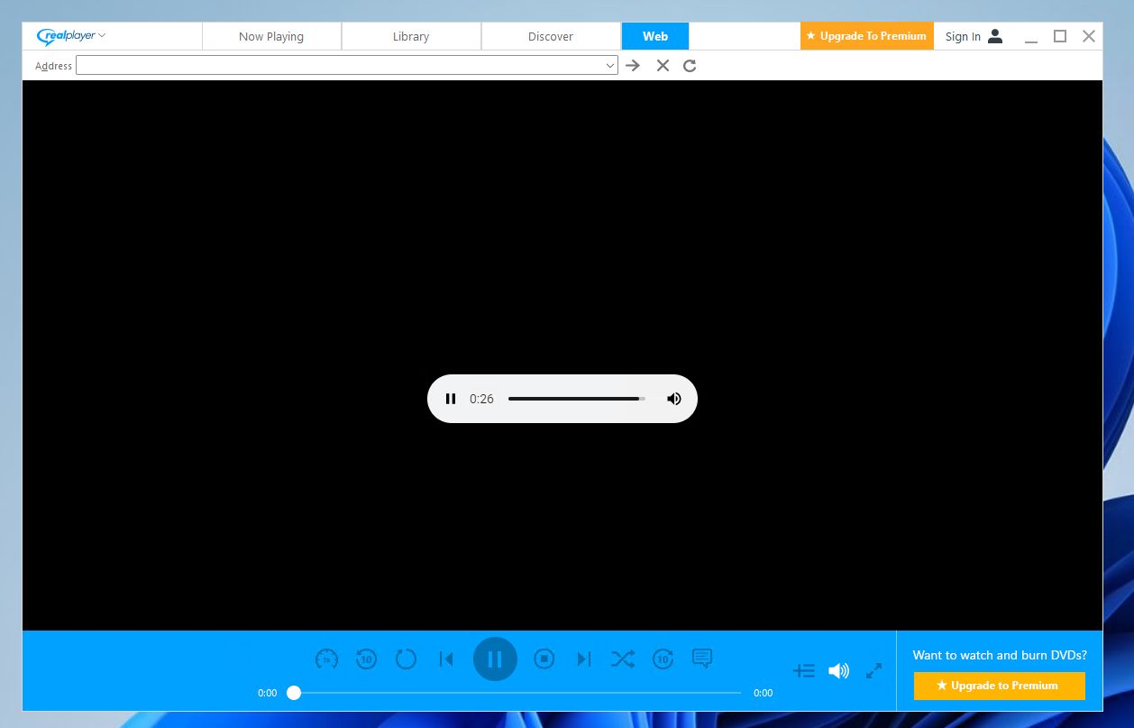 RealPlayer: dwa przyciski Play
