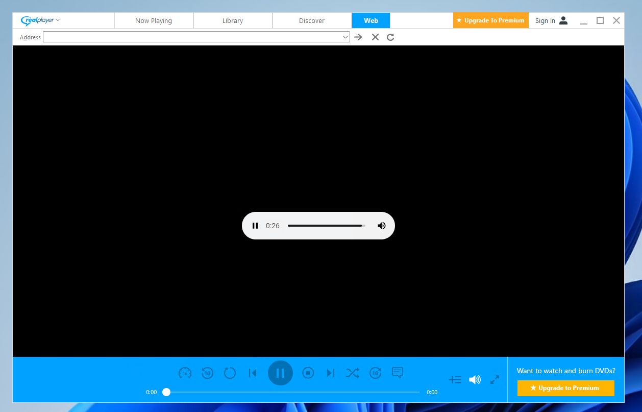 RealPlayer: dwa przyciski Play