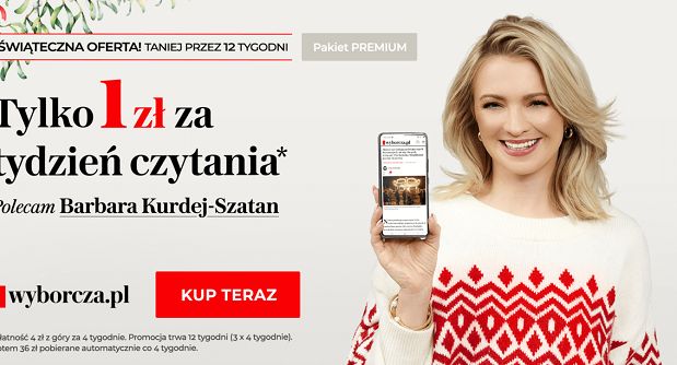 Barbara Kurdej-Szatan w świątecznej kampanii subskrypcji Wyborcza.pl