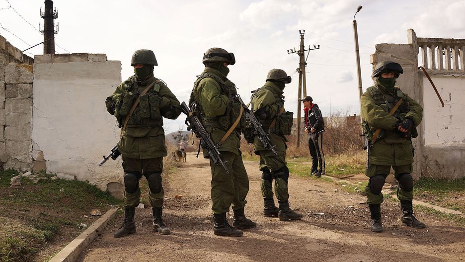 Tensions Grow In Crimea As Diplomatic Talks Continue
PEREVEVALNE, UKRAINE - MARCH 06: Russian paramilitaries stand guard outside of a Ukrainian military base in the town of Perevevalne near the Crimean city of Simferopol on March 6, 2014 in Perevevalne, Ukraine. As the standoff between the Russian military and Ukrainian forces continues in Ukraine's Crimean peninsula, world leaders are pushing for a diplomatic solution to the escalating situation. Crimean citizens will vote in a referendum on 16 March on whether to become part of the Russian federation.  (Photo by Spencer Platt/Getty Images)
Spencer Platt
Conflict, MILITARY, Russia, War, bestof, bestof, military, poor, poverty, topics, topics, topix, topix, toppics, toppics, toppix, toppix, war
