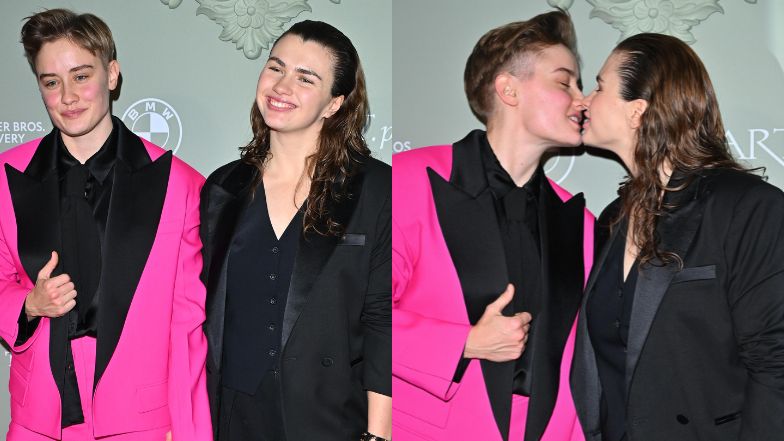 Katarzyna Zillmann całuje się z partnerką na balu Fundacji TVN