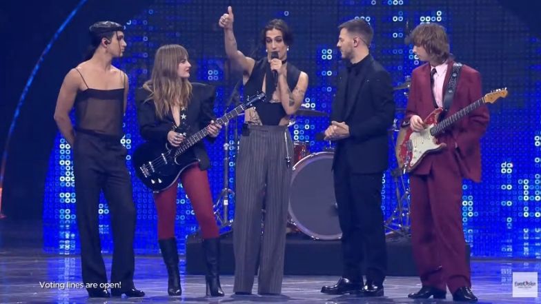 Eurowizja 2022. Damiano David z Maneskin żartuje z oskarżeń o wciąganie kokainy