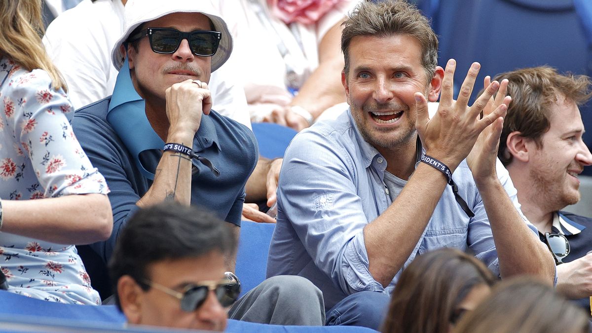 Gwiazdy na trybunach finału US Open:  Brad Pitt i Bradley Cooper 