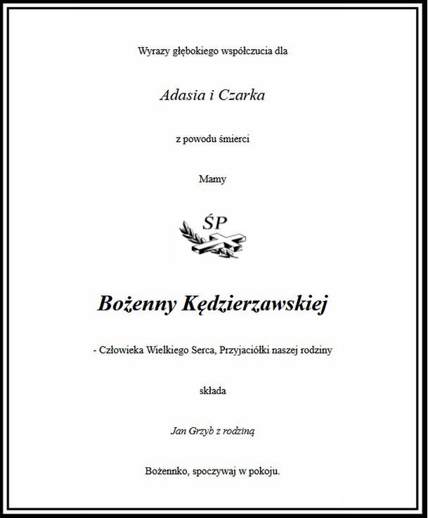 Bożenna Kędzierzawska  nie żyje. Nekrolog z "Gazety Wyborczej"