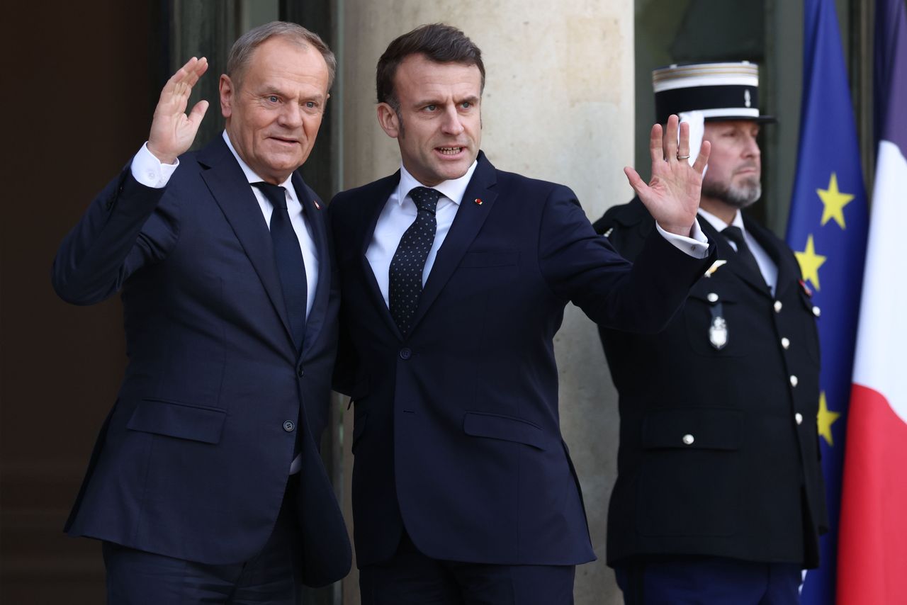 Donald Tusk i Emmanuel Macron