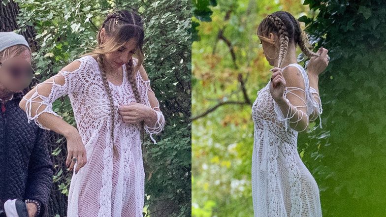 Marianna Schreiber pozuje w Łazienkach Królewskich 