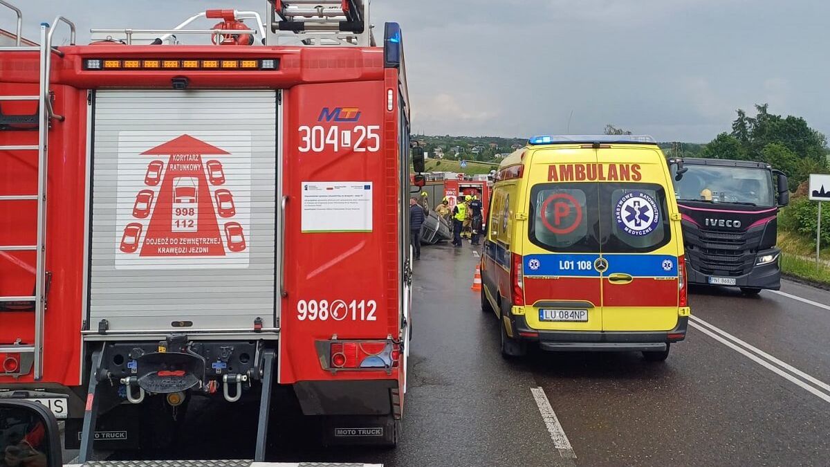 Dachowanie auta pod Lublinem