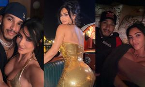 Kim Kardashian i Lewis Hamilton bombardują nas swoim GORĄCYM uczuciem: rejs po Sekwanie, OBCISŁA złota sukienka i kadr Z ŁÓŻKA (ZDJĘCIA)