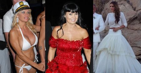 Te gwiazdy postawiły na NIECODZIENNE stylizacje ślubne: Iwona Pavlović w czerwieni, skromna Sara Boruc i roznegliżowana Pamela Anderson (ZDJĘCIA)