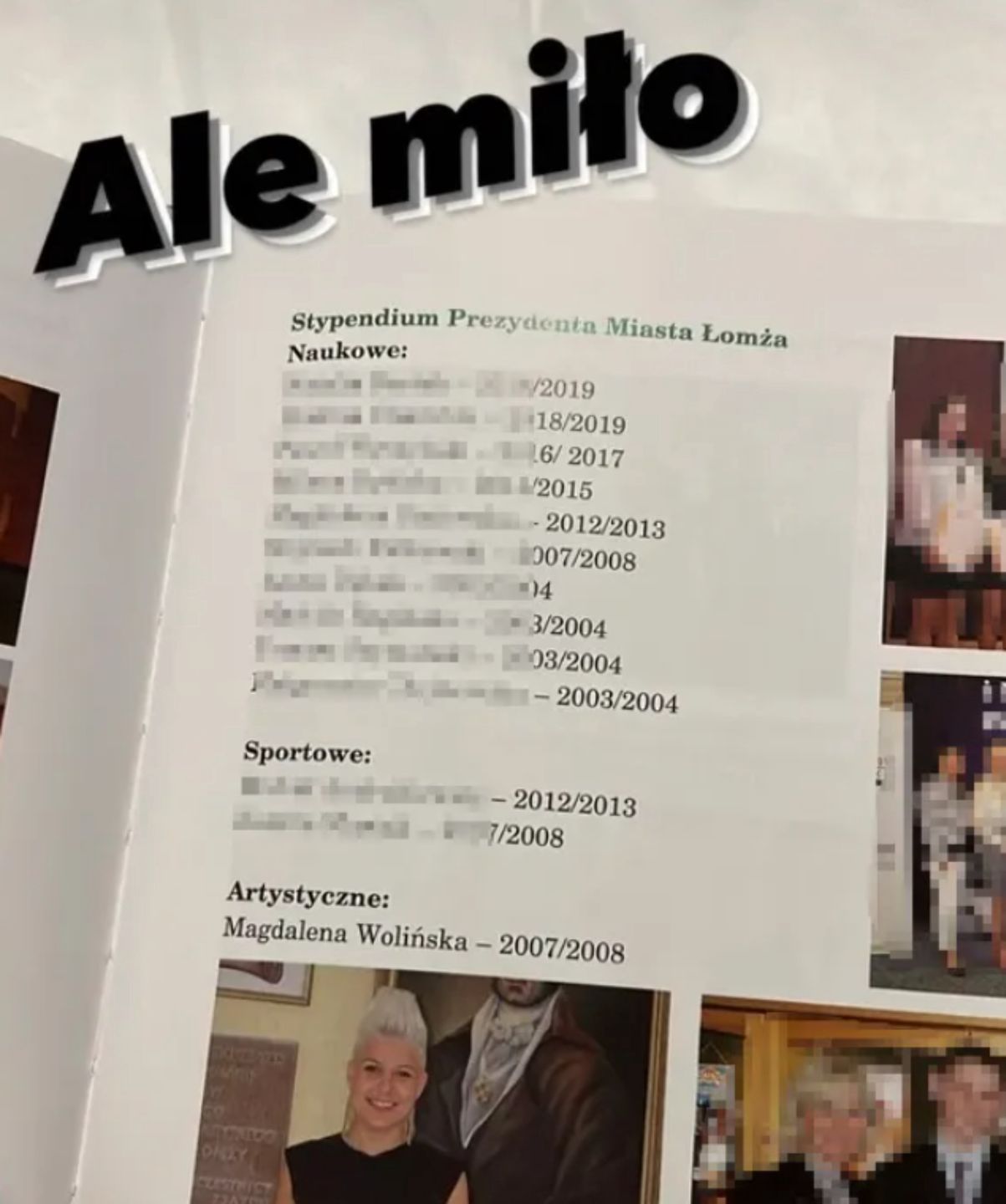 Magdalena Narożna za czasów liceum 