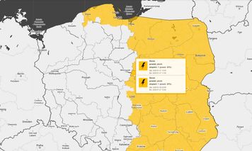 IMGW wydało ostrzeżenie dla Płocka. Burze, silny wiatr i grad nad regionem