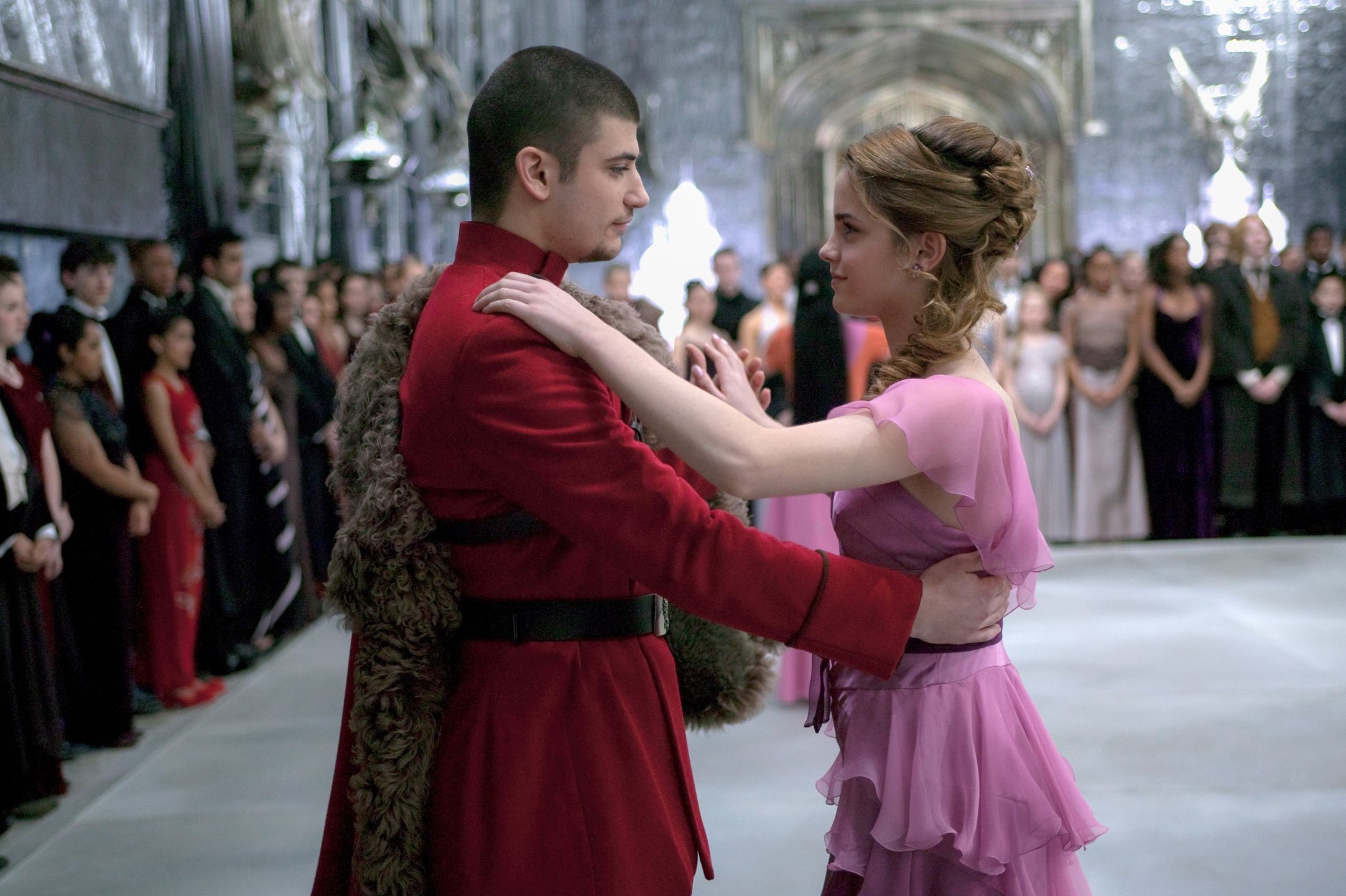 Stanislav Yanevski i Emma Watson na planie "Harry'ego Pottera"
