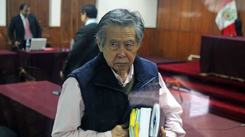 Alberto Fujimori podczas swoego procesu w 2014 roku