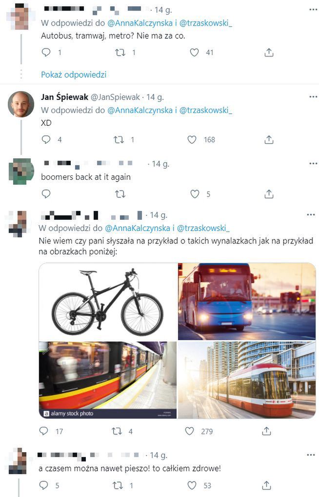 Twitter radzi Annie Kalczyńskiej, by wsiadła do tramwaju
