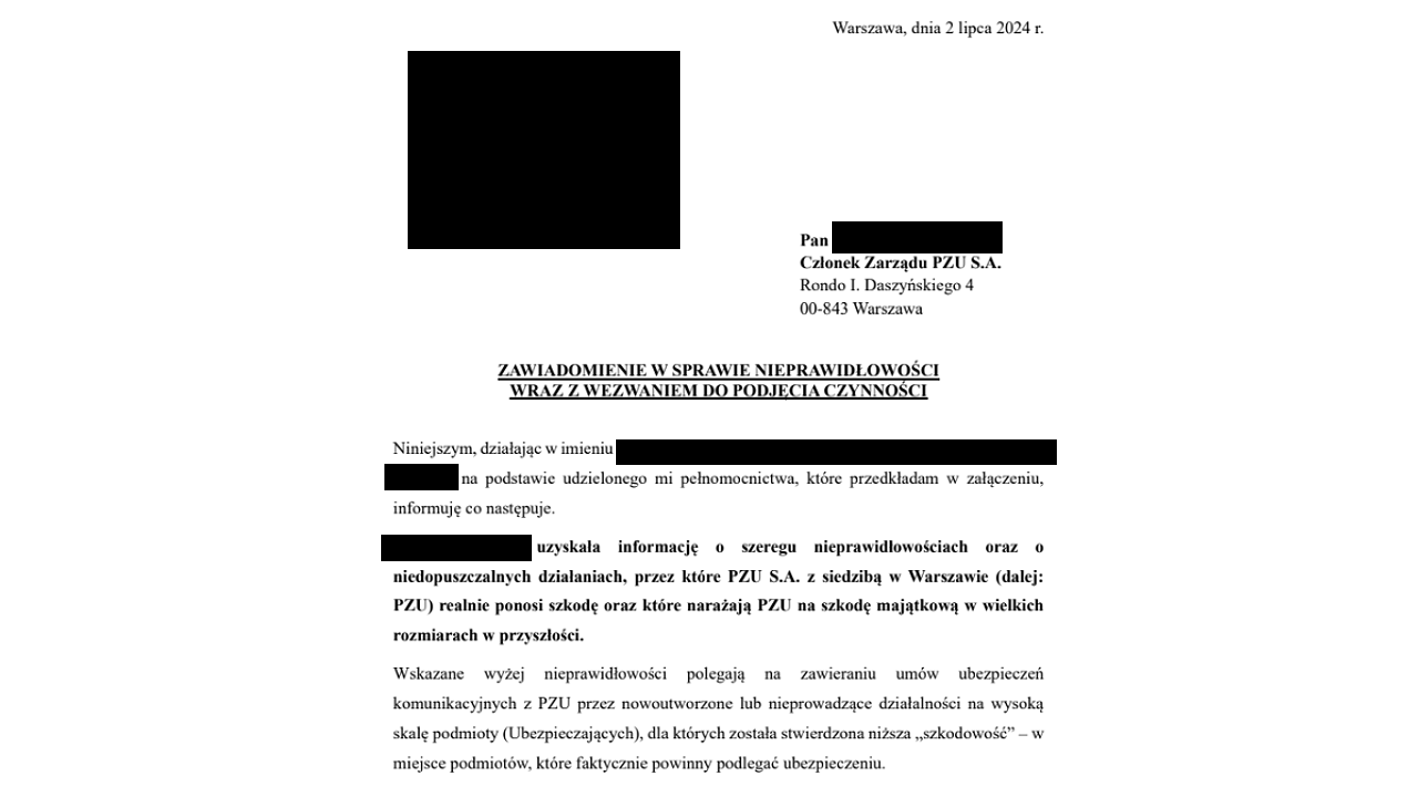Pismo z 2 lipca 2024 roku 