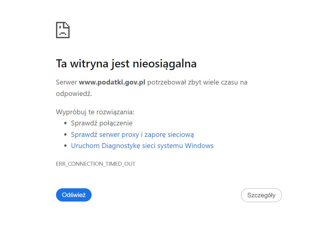 Usługa e-PIT chwilowo nie działa