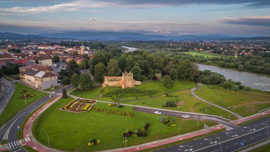 Nowy Sącz z loty ptaka