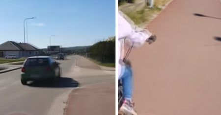 Stał z dzieckiem na przejściu i nagrywał kierowców. Oto ilu nie stanęło