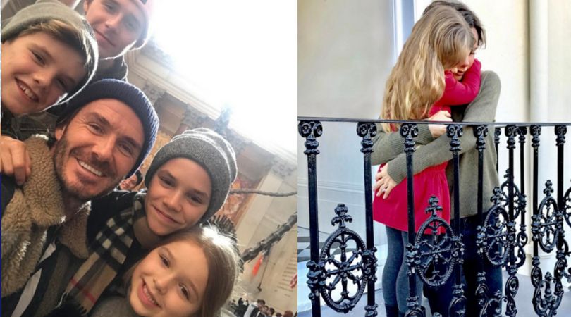 Victoria i David Beckham z dziećmi