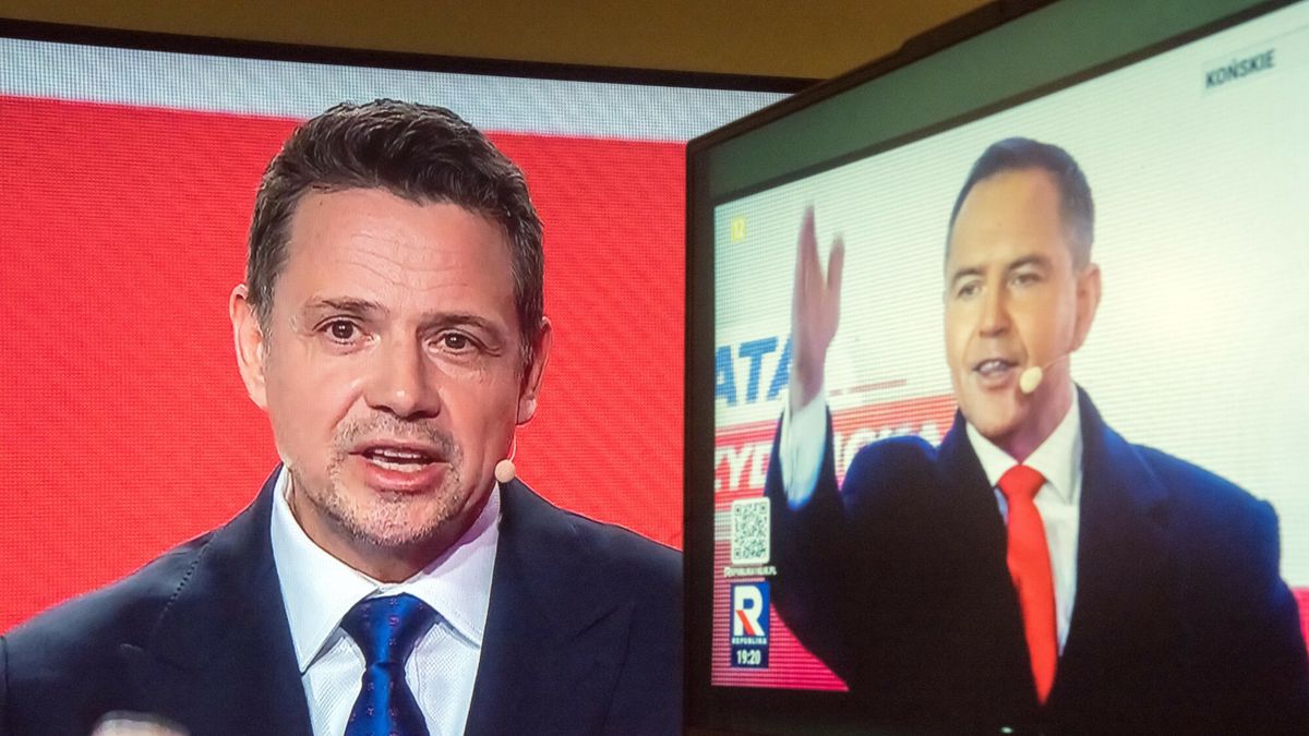 Debaty w Ko?skich
11.04.2025 Kampania wyborcza prezydencka 2025 Debata w Konskich
Fot. Wojciech Strozyk/REPORTER
N/z: Rafal Trzaskowski, Karol Nawrocki
Wojciech Strozyk/REPORTER