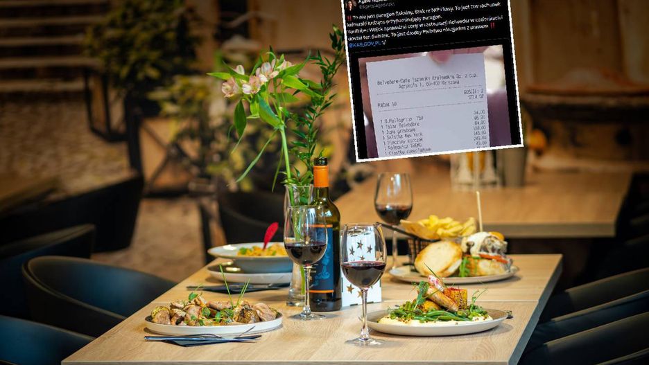 Poruszenie po wydruku za obiad w restauracji w Warszawie