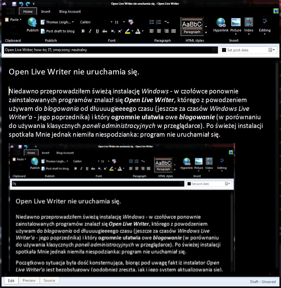Open Live Writer 6.0