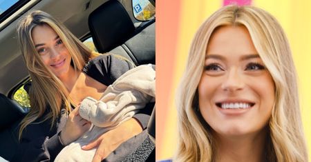 Marcelina Zawadzka z przyssanym do piersi synem oznajmia: "Mamy już zaliczone karmienie w samochodzie na parkingu"