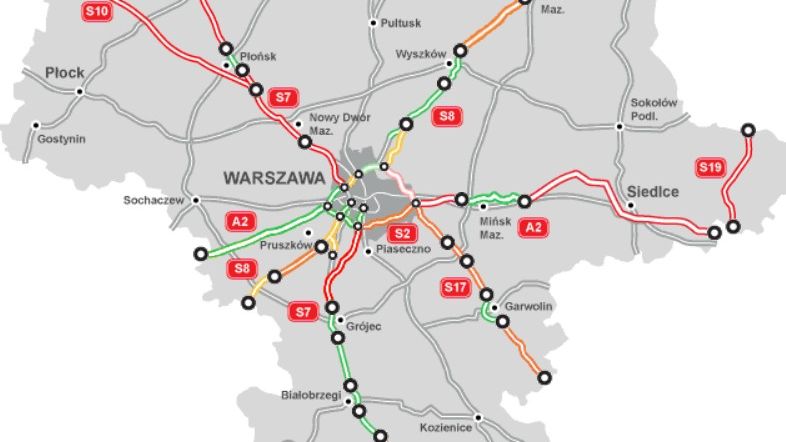 Inwestycja dotyczy odcinka od obwodnicy Garowlia (zielona) do granic Mazowsza.