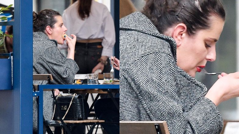 Zofia Zborowska na lunchu z pupilem