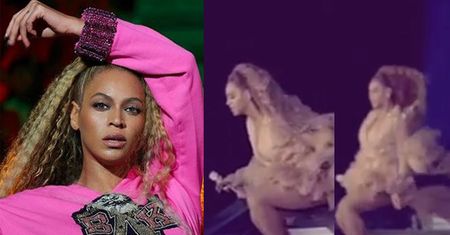 Beyonce o mało nie spadła ze schodów w trakcie koncertu! (WIDEO)