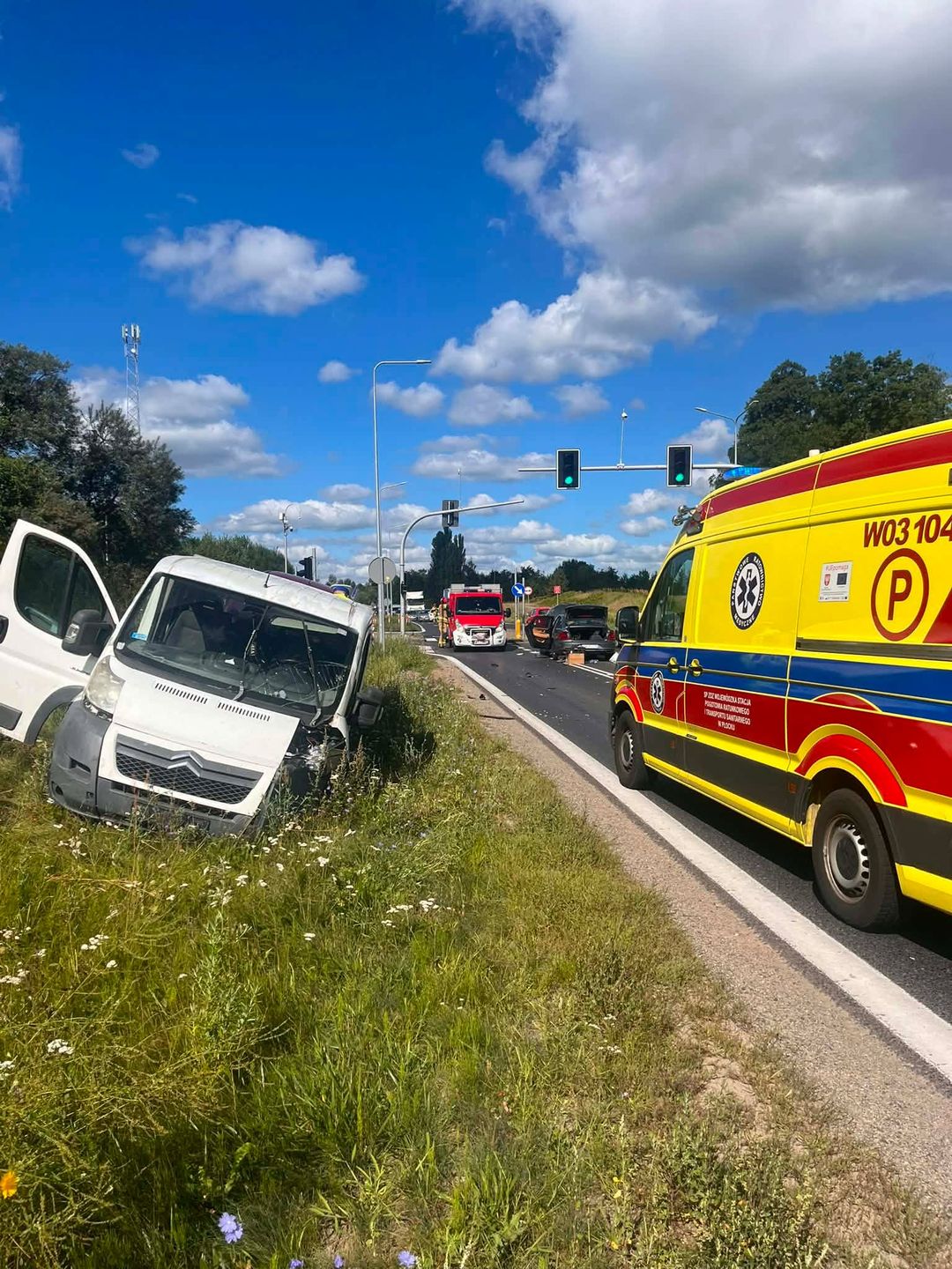 Wypadek na trasie ks. Jerzego Popiełuszki w Płocku 