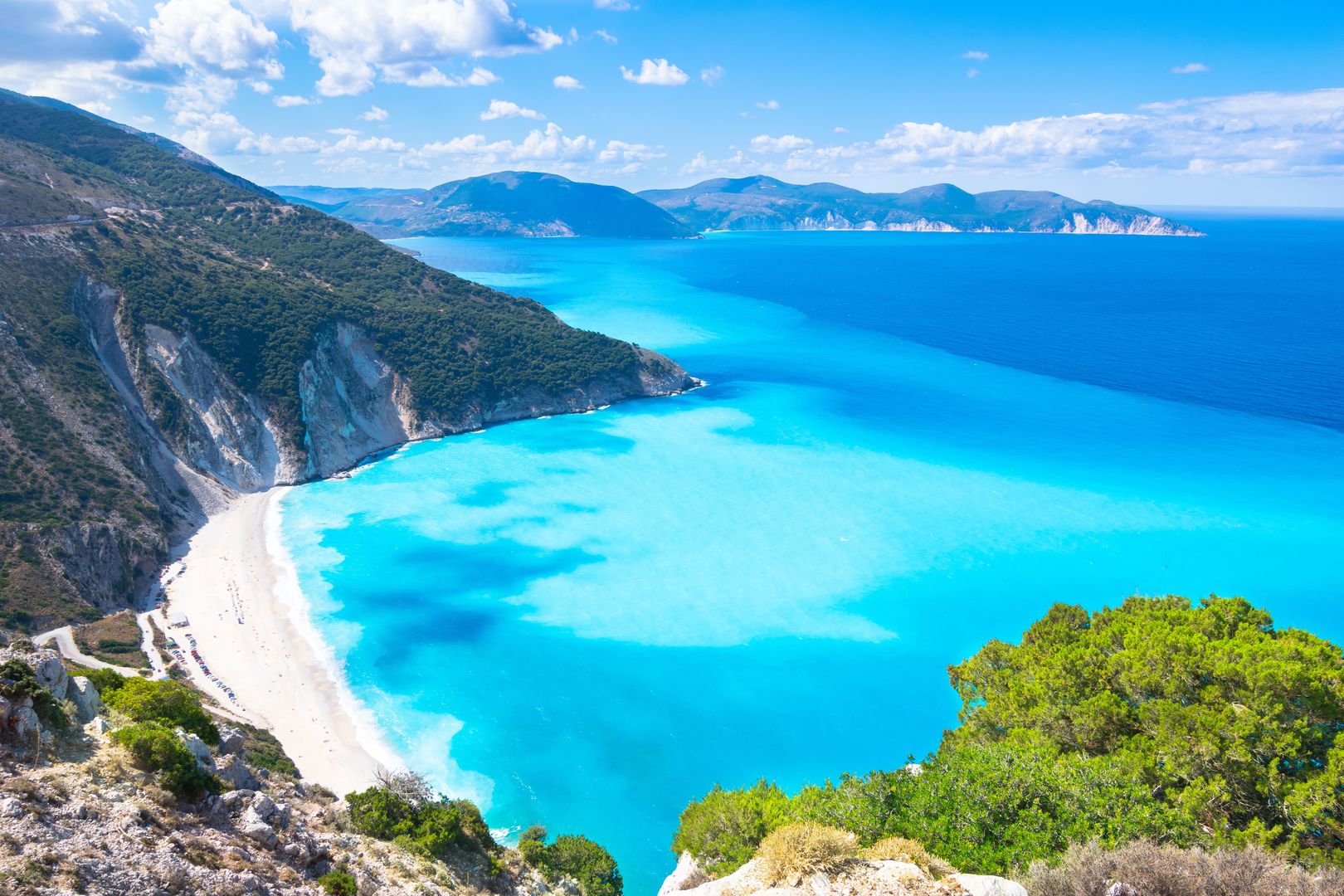Plaża Myrtos z lotu ptaka