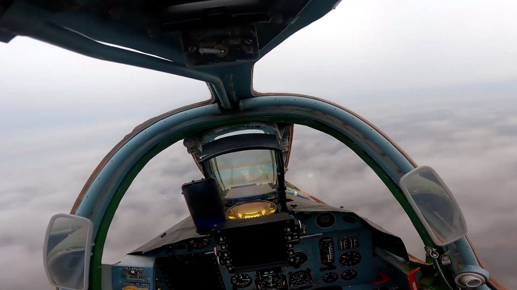 Su-25 aircraft attacks Ukrainian Armed Forces units in the Donetsk direction
DONETSK OBLAST,  UKRAINE - FEBRUARY 17: (----EDITORIAL USE ONLY  MANDATORY CREDIT - 'RUSSIAN DEFENSE MINISTRY / HANDOUT' - NO MARKETING NO ADVERTISING CAMPAIGNS - DISTRIBUTED AS A SERVICE TO CLIENTS----) A screen grab captured from a video shows the side, cockpit views of an attack aircraft, with which crews on Su-25 aircraft carried out a strike with unguided aircraft missiles against camouflaged enemy equipment and manpower by the Russian forces in the Donetsk direction, Ukraine on February 17, 2024. (Photo by Russian Defense Ministry / Handout/Anadolu via Getty Images)
Anadolu
aircraft, airstrike, fired, hit, jet, military aircraft, missiles, plane, russian army