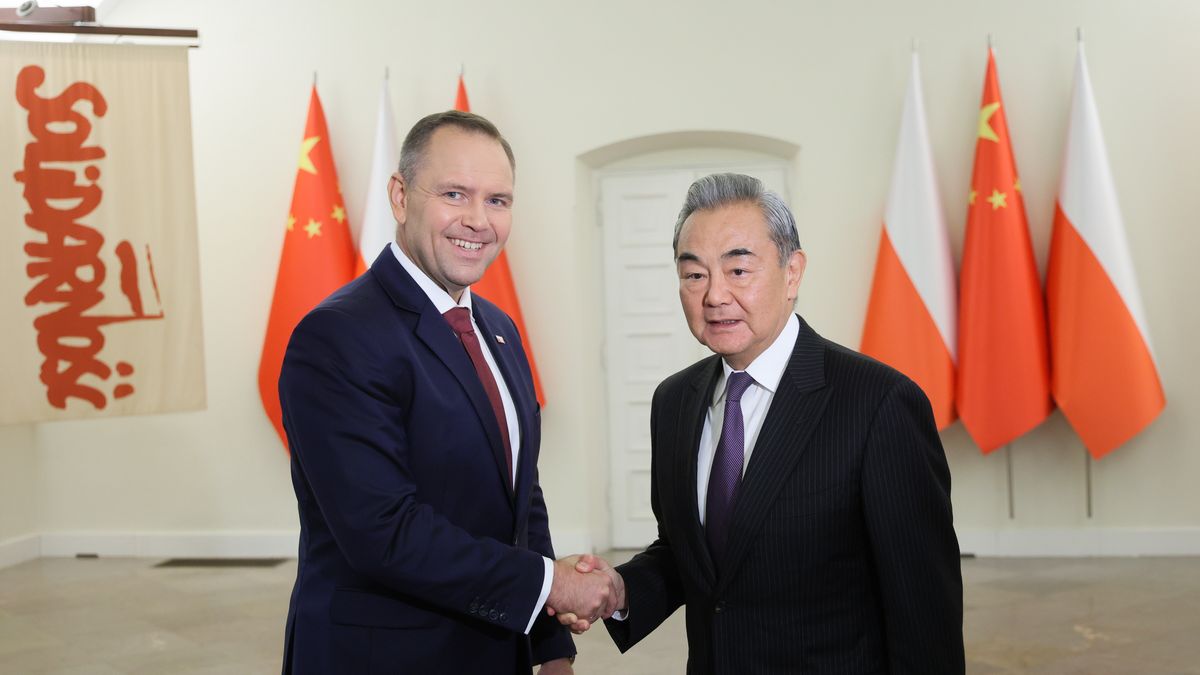 Karol Nawrocki i szef chińskiego MSZ Wang Yi