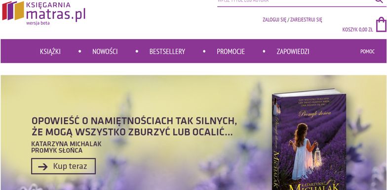 Tak wygląda nowa odsłona internetowej księgarni Matras.