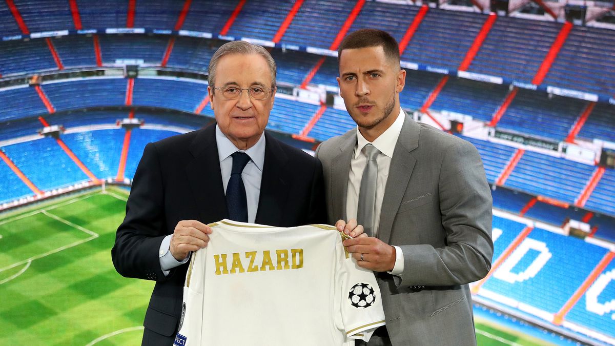 Getty Images / Angel Martinez / Na zdjęciu: Florentino Perez i Eden Hazard