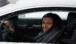 Pyrek w mercedesie. Pierwsza jazda w śniegu.