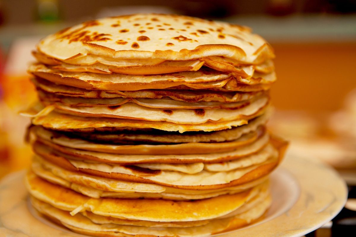 French crepes arranged on a plate