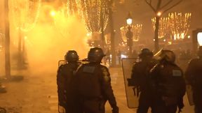 Niespokojna noc w Paryżu. Świętowanie zamieniło się w walkę z policją (WIDEO)