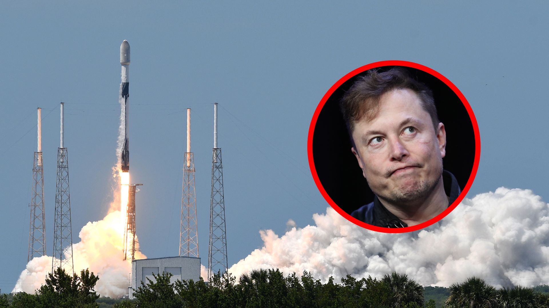 Start jednej z rakiety SpaceX transportującej satelity Starlink