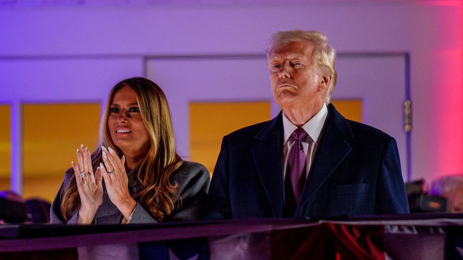 STERLING, VIRGINIA - JANUARY 18: U.S. President-elect Donald Trump and wife Melania Trump attend a private party and fireworks show at Trump National Golf Club on January 18, 2025 in Sterling, Virginia. Trump has arrived in the Washington, DC region ahead of his inauguration ceremony on January 20 which has been moved inside the U.S. Capitol as temperatures are expected to be the coldest in forty years. (Photo by Andrew Harnik/Getty Images)