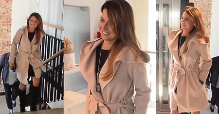 Lewandowska w eleganckim płaszczu na imprezie kulinarnej