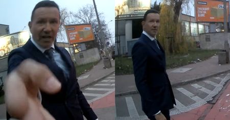 Radosław Majdan i tajemnicza kobieta AWANTURUJĄ SIĘ i KLNĄ przed szkołą. Nie gryźli się w język: "Niech FRAJER płaci!"